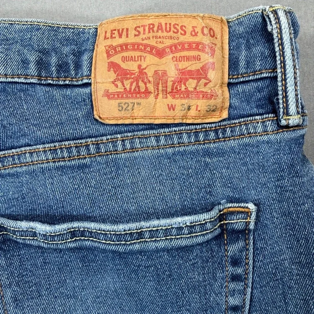 Levi's 527 Bootcut Jeans Mens 34x32 Blue Medium Wash Denim Western Cowboy